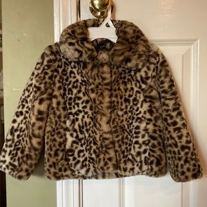 NWT leopard print faux fur kids jacket